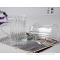 custom hand blown ribbed tea pot glass set